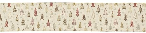 matches21 HOME & HOBBY Retro Weihnachtstischläufer Scandi Tannenbaum 183 x 33 cm - Tischläufer für Weihnachten & Advent