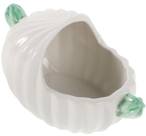 LOORGVEL Keramik Hamster Sandbadebox in Kaktusform, Weiß, 1 Stück