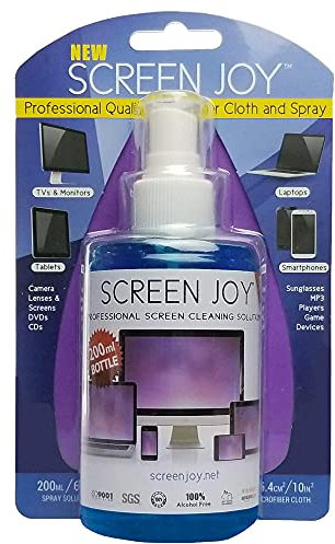 Screen Joy Computer Screen Cleaner and Microfiber Cloth - Perfect for Flat Screen TVs, Tablets, iPads, Laptops and Smartphones - A Screen Cleaner and Premium Cloth Made for Today's Modern Devices