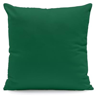 Hans-Textil-Shop Kissenbezug 30x30 Dunkelgrün Baumwolle – einfarbige Kissenhülle Uni mit Reißverschluss, Sofakissen & Dekokissen