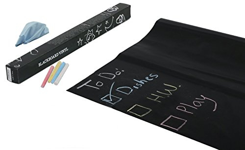 TRIXES Set mit 2 selbstklebenden Tafelfolien mit je 5 Stück bunte Kreide