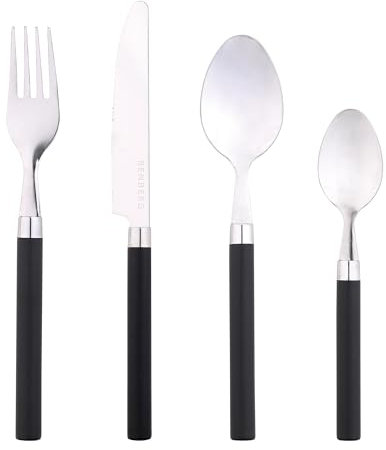 RENBERG HAPPIE COLORS - Ensemble de couverts 24 pièces - pour 6 personnes - comprend des couteaux, des fourchettes, des cuillères et des cuillers - Acier inoxydable de haute qualité