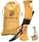 Thor Horn Großes Wikinger-Trinkhorn mit Ständer – echtes handgefertigtes Wikingerhorn-Becher für Met, Ale und Bier – Original mittelalterlicher Becher mit Geschenk-Sack