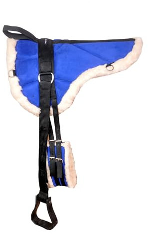 Aces: Exclusive Sattelunterlage mit Steigbügeln und Gurten, Rot / Schwarz / Braun / Blau