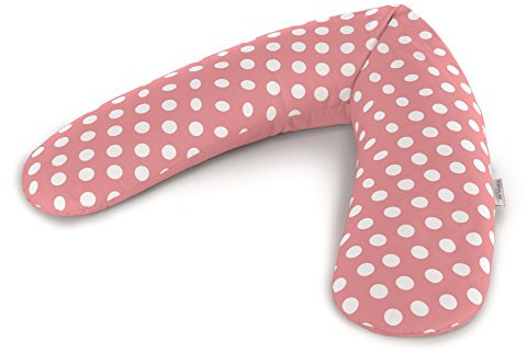 Das Original Theraline Stillkissen | 190 cm | Polyester Hohlfaser Füllung | inklusive Bezug Indie Dots antikrosa