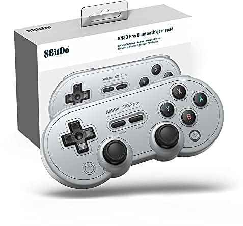 8bitdo SN30 PRO Bluetooth Game Controller Kompatibel mit Switch PC, Update zum Hall-Effekt-Joystick, Kabelloses Gamepad für PC, Windows, Android, macOS, Steam, Raspberry Pi (Grey Edition)