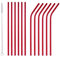 Bisda Acier Inoxydable Rouge Pailles Pailles à Boire 6 Droites et 6 Courbures Métalliques Pailles avec 1 Brosse de Nettoyage pour Boissons Chaudes et Froides