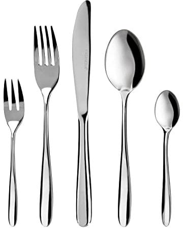 KASANOVA Set posate, Set di posate da tavola, Set posate 12 persone acciaio inox, Posate acciaio inox, Set posate 60 pezzi