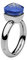 Qudo Firenze Edelstahl silber farbenem Ring mit blue Stein (blau) (54 (17.2))