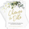 25 Change The Date-Karten, Eukalyptus Greenery Thema, Event Postponed, Ankündigungskarte, Update, Storned, Expo, Versammlung, Konferenz, Festival, Tour, Show Rescheduled