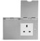 Soho Lighting Brushed Chrome 13 Amp 2 Gang Euromod Floor Outlet Plug Socket White Insert - Ideal for Homes, Offices, Hotels