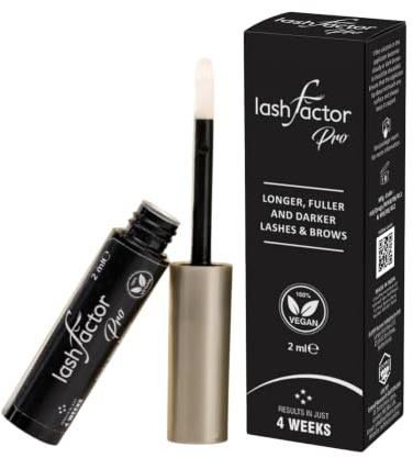 Lashfactor Pro Eyelash and Eyebrow Rapid Growth Serum For Longer, Fuller, Enhanced Eyebrows and Eyelashes, Vegan and Cruelty Free 2ml