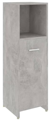 vidaXL Armoire de Salle de Bain, Meuble de Rangement avec Compartiment et Porte, Armoire de Toilette Maison Intérieur, Gris Béton Bois d’Ingénierie