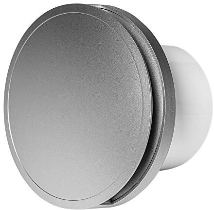 Silent Round Bathroom Extractor Fan 100mm / 4 with Timer and Satin Front Cover