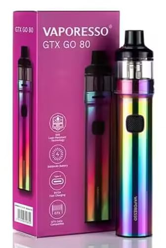 Vaporesso GTX GO 80 Kit | Original Vaporesso 3000mAh Mod avec 5ml GTX POD 26 Fit GTX Coils Electronic Cigarette Vaporisateur