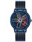 RWXCOW Auto Rad Felgen Nabenuhr - Hohl wasserdicht Sport Uhr für Herren Geschenke Armbanduhren, wasserdichte Edelstahl Armbanduhr, wasserdichte Edelstahl Armbanduhr.GürtelausStahlgewebe(Blau)