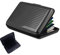 JeoPoom Porte Carte de Crédit en Aluminium, Porte Cartes Anti-RFID, 6 Slots pour Vos Cartes de Crédit, pour Hommes et Femmes(Noir)