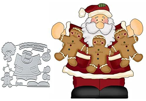 Merry Christmas Snata Metall-Stanzformen, Weihnachten, Lebkuchen-Weihnachtsmann, Stanzschablonen, Schablonen, DIY, Scrapbooking, dekorative Prägepapier-Stanzformen für Scrapbooking, Kartenherstellung