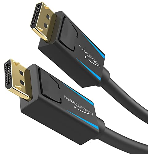 KabelDirekt – 4K & 8K DisplayPort Cable, 240Hz – 2x 2m – Available in 1-5m – DP Cable for all DisplayPort connections (DP 1.4, achieves 8K@60Hz on PCs, Laptops, Gaming Monitors, black)