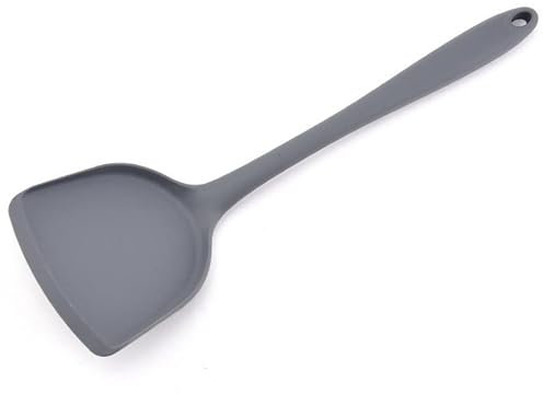 Silicone Wok Spatulas, Non Stick Heat Resistant Spatula Set, Kitchen Cooking Utensil 13 inch Silicone Nonstick Turner, High Heat Resistant to 480°F, Food Grade Slotted Turner, BPA Free, (Gray)