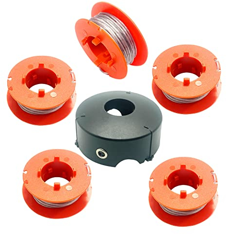 Bobina di filo per decespugliatore, diametro 1,6 mm, 8 m, per Bosch ART 23 26 30 Combitrim EASYTRIM, bobina di ricambio per decespugliatore con copertura F016L71088 (5 bobine + 1 copertura)