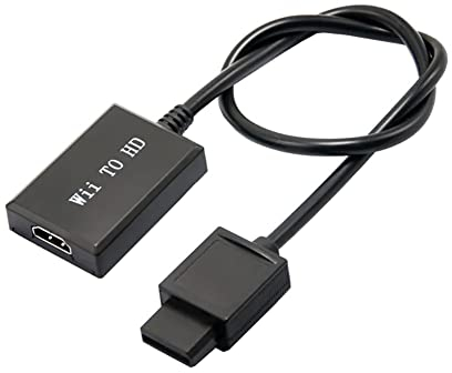 Jerilla Convertidor de Wii a HD, Convertidores de Vídeo de Wii a HD Cable Adaptador 1080P Conector del Cable HD Salida de Audio HDMI Compatible con Nintendo Wii, HDTV/Proyector/Monitor