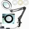 Kevsuvqin Lupe mit Licht und Ständer, 10X LED Lupenleuchte mit Klemme, LED Lupenlampe mit 3 Farbmodi Dimmbare, Lampe mit Lupe für handwerkliche Reparaturen & Nahaufnahmen, Tischlupe mit Beleuchtung