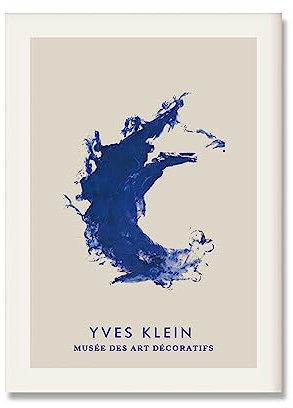LVTFCO Yves Klein Blaues Poster Blau Monochrome Tinte Wandkunst Yves Klein Blaudrucke Yves Klein Leinwandgemälde Für Zuhause Wanddekoration Bild 50x70cm Kein Rahmen