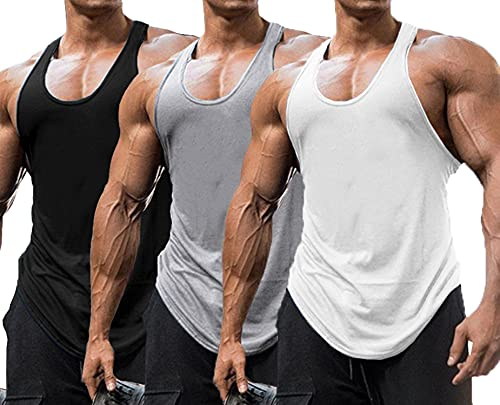 Babioboa Herren Stringer Bodybuilding Workout Gym Tank Tops Y Rücken Muskel Fitness Tanks Ärmelloser Stringer T-Shirt BGRW M