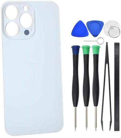 Back Glass for iPhone 13 Pro Max A2643 A2484 A2641 Replacement with Pre Cut Adhesive - 6.7 White
