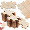 Kisangel 100Pcs Blank Wooden Puzzle Pieces Unfinished Wood Blank Puzzles Blank Wood Puzzles to Draw on for Crafts DIY Art Projects