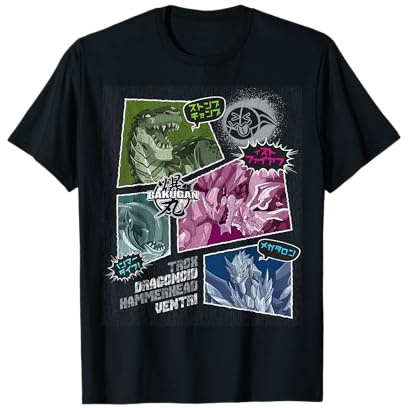 Bakugan Trox, Dragonoid, Hammerhead und Ventri Comic Strip T-Shirt