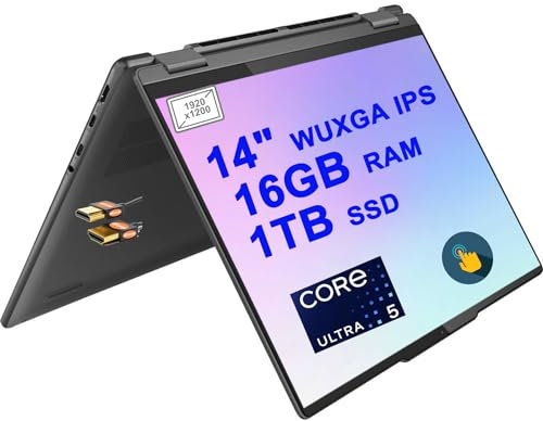Lenovo Yoga 7i 14 2-in-1 Laptop 14 2.2K IPS Touch 100% sRGB Glossy 13th Gen Intel 10-Core i5-1335U (Beats i7-1255U) 16GB RAM 1TB SSD Backlit Fingerprint Thunderbolt Win11 Gray + HDMI Cable