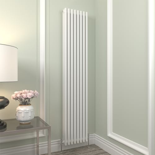 GY Bath Horizontal Radiator Traditional 3 Column Designer 1800x470mm Modern Cast Iron Style Central Heating Rads(White)