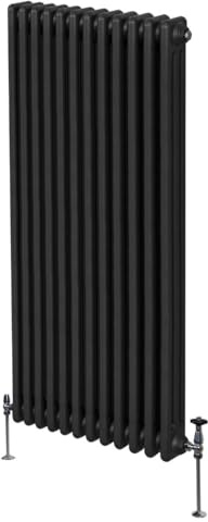 Radiateur Traditionnel à Triple Colonne 1800 x 562 mm, Chauffage Moderne Vertical en Acier au Carbone Noir Mat, Cuisine Salon Salle de Bain [Brosse, Attaches Murales & Supports INCLUS]