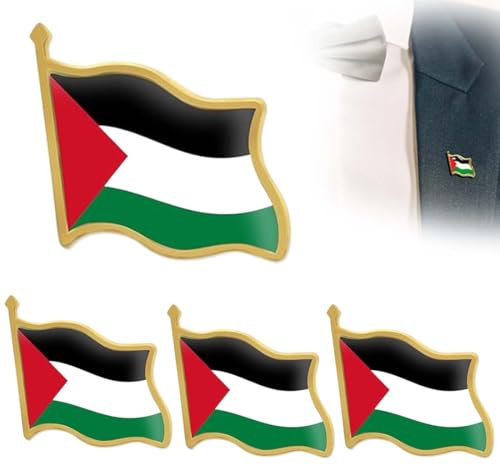 QEQSHQO 4 unidades,broches de bandera de Palestina,pines de bandera de Palestina,insignia a granel,aleación de metal,recuerdo de bandera de Palestina,pines de solapa para sombrero, ropa,mochila
