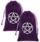 CREATCABIN 2 lila Tarot Aufbewahrungstasche Samt Mit Kordelzug Geschenkbeutel Mit Pentagramm Schutzkarte Für Hexe Tarot Würfel Karte Schmuck Kristall Wahrsager Kartentasche Halloween 18x12cm