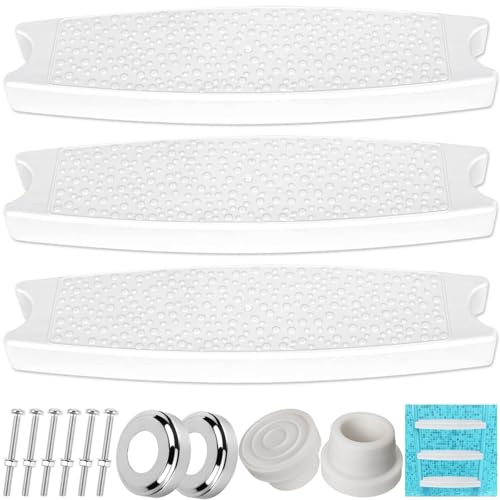 3er-Pack Ersatz-Schwimmbadleitern für Innenpools – 45,7 cm Leitersprosse mit 4,8 cm Gummi-Stoßstangenkappe und Edelstahl-Rosettenplatten