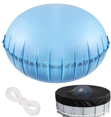 AMSNINK Poolkissen Winter – Luftkissen Pool für Winterabdeckung, Rundes Poolkissen 120 cm, Frostschutz für Oberirdische Pools, Aufblasbares Winterkissen für Pools und Whirlpools