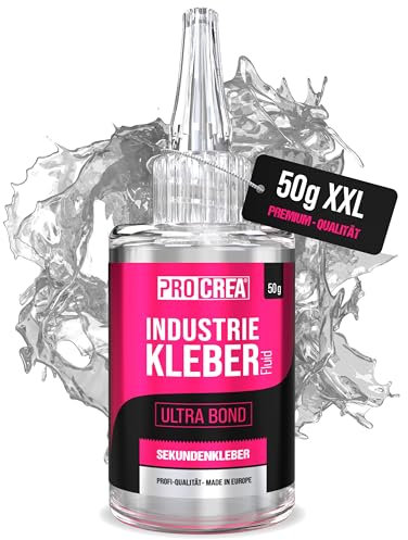 PROCREA® Premium Sekundenkleber (50 g) Ultra Bond extra stark [24 Monate Haltbarkeit & Anti-Austrocknungs-Spitze] Universeller Dünnflüssiger Superkleber & Alleskleber in bester Industrie-Qualität