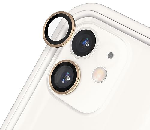 RhinoShield Protection d'objectif en verre trempé 9H compatible avec [iPhone 11/12 mini / 12] | Résistance aux chocs et aux rayures, haute clarté, protection anti-éclats, techn anti-buée - Or