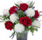 Luabue Künstliche Blumen Rosen Blumenstrauß Rot Rosen Seidenblumen mit Weiße Gänseblümchen Blumensträuße Frühlingsblumen für Hochzeit Valentinstag Muttertag Dekoration Tischdeko Brautstrauß