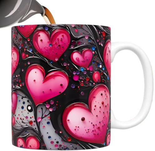 Herzförmige Kaffeetasse zum Valentinstag Neuheit Keramik Liebestasse,