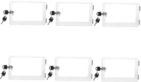 Angoily 6pcs Box Transparent Large Thermostat Protective Cover Plate Covers Door Security Hive Thermostat Powered Cabinet Pipe Clamp Gate Lock Fahrenheit Hose Nest Thermostat Valve Plastic