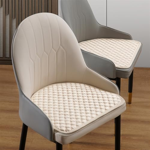 BESTORI 4er Set Stuhlkissen Rutschfestes Waschbares Sitzkissen Halbrund Stuhlauflage Kissen für für Esszimmer, Wohnzimmer, Studierzimmer, Beige, 44 x 41 cm
