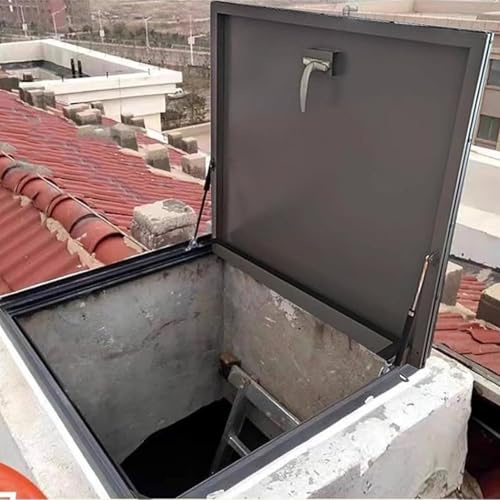 MZBDYYF Ventanas de techo y tragaluces grandes galvanizados, cubierta de escotilla de techo plano resistente a la lluvia, ventana de pozo para pasillo, loft, escalera, garaje