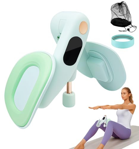Oberschenkeltrainer, Beckenbodentrainer für Frau - Anti-Rutsch & 360° Rotation Beckenboden Trainingsgerät mit Widerstandsbänder, Beckenboden Trainer für Hüfttraining, Beintrainer, Armtraining