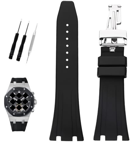XIW Uhrband Compatible for 26mm Audemars Piguet AP Royal Oak Offshore 15703(Women's style) 15400 15202 26331 Uhrenarmband Leder Watch Armband Replacement for men women Bracelet