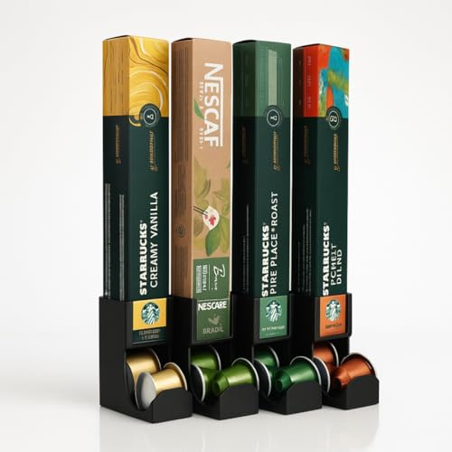 ULROAD Kapsel Spender kompatibel mit Nespresso Kaffeekapseln I MADE IN GERMANY I Kaffee Kapseln Ständer Halterung 4fach für 40 Kapseln