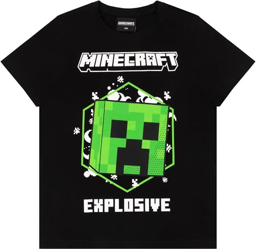 Minecraft Jungen T-Shirt I Tshirt Kinder I Jungen Tshirt I Geschenke I 100% Baumwolle I T-Shirt Jungen I Creep I Mincraft T Shirt Jungen I Kinder Kleidung I Minec I Kinder Tshirt